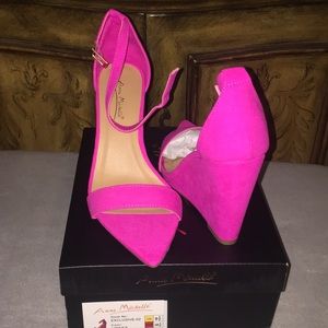 Hot Pink wedge sandal